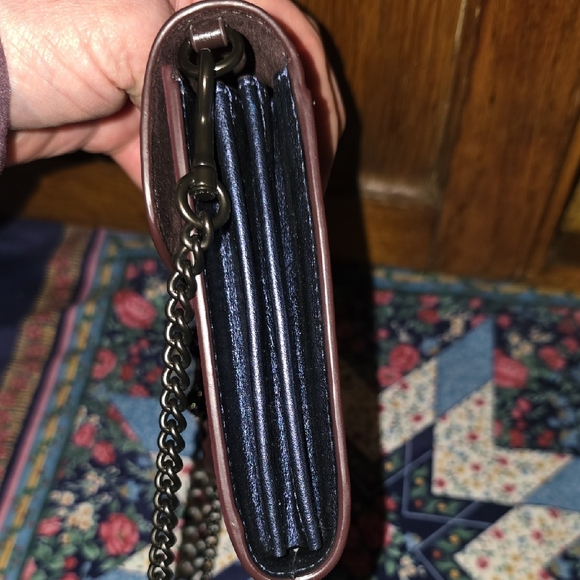 Coach Tabby Metalic Purple Ombre Clutch w/Chain Crossbody Strap NWT - Picture 7 of 11